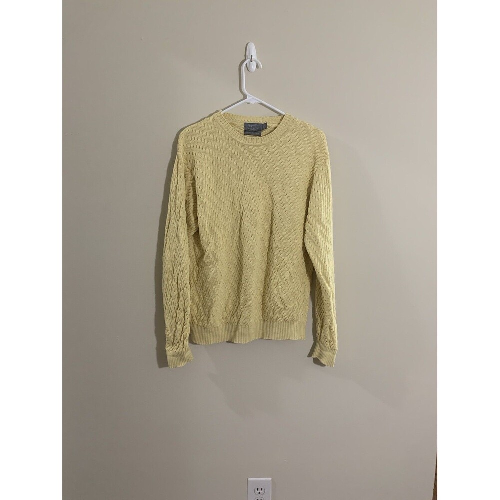 Talbots Men's Yellow Silk & Cotton Blend Sweater Size Large